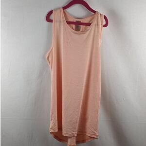All in Motion Studio Tank‎ Top Coral Pink Girls XS Crisscross Keyhole Activewear